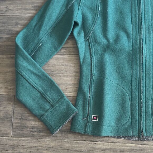 Frauenschuh All 100% Wool Jacket Womens Small Teal Green Coat Zip Up EUC - Picture 2 of 11